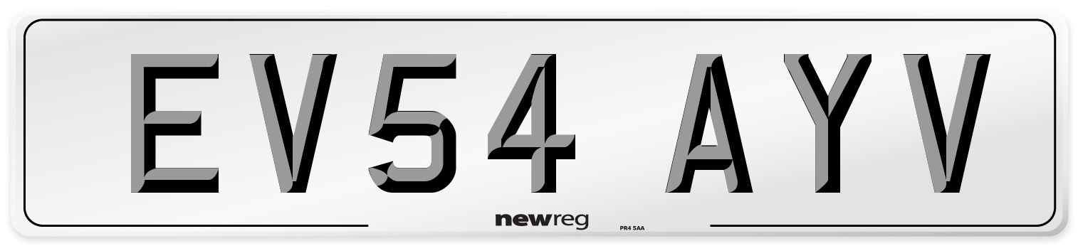 EV54 AYV Number Plate from New Reg